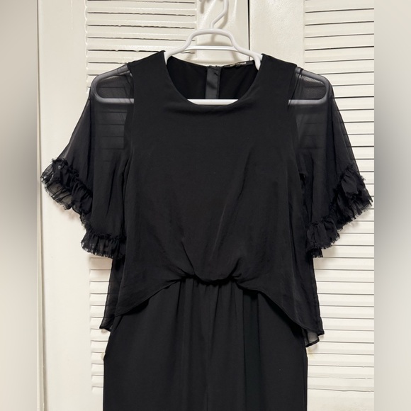 KOBI HALPERIN Doria Sheer-Sleeve Jumpsuit Black Anthropology‎ - Picture 6 of 12